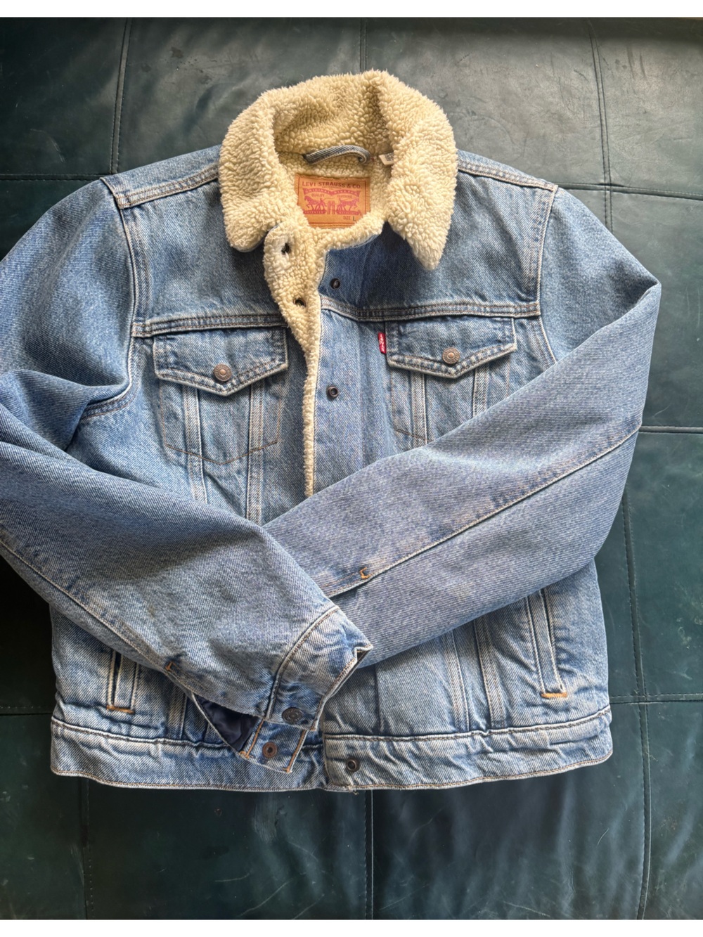 Levi’s Sherpa Lined Denim Trucker Jacket Light Wash